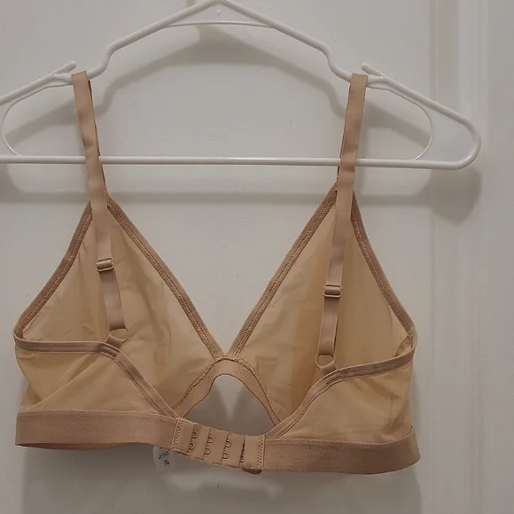 Tan Sheer Bralette with Adjustable Straps. - Picture 2 of 10